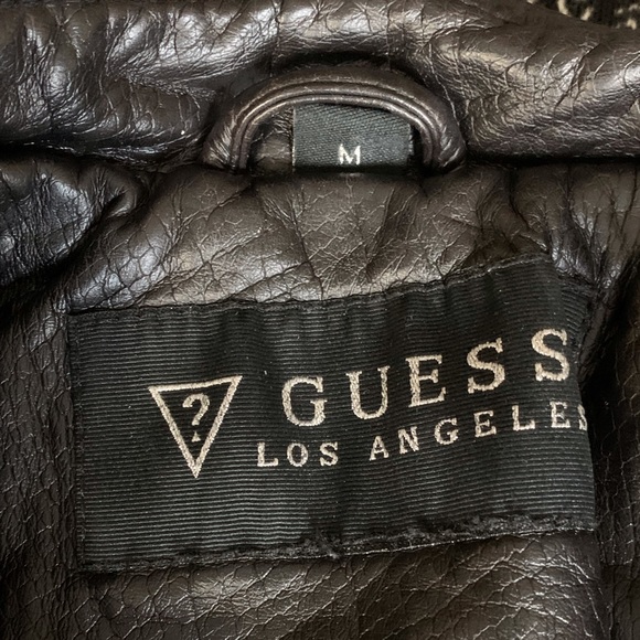 GUESS Women's Leather Jacket - Motorcycle | Color: Brown | Size: M - Picture 2 of 7